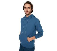 Trendyol Indigo Male Regular Fit Hooded Kangaroo Pockets Long Sleeve Sweat-Shirt Capuche, Homme