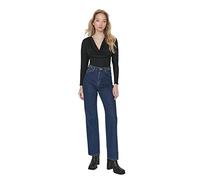 Trendyol Jean Coupe Droite Taille Normale 90 pour Femme, Bleu Marine, 66