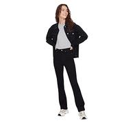Trendyol Jean évasé Taille Haute pour Femme Pantalons, Noir, 66