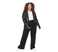 Trendyol Jean Grande Taille pour Femme, Taille Haute, Jambe Large, Anthracite, Taille 50, Anthracite