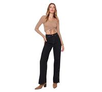 Trendyol Jean Large des années 90, Noir, 68 Femme