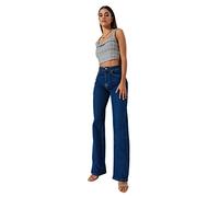 Trendyol Jean Taille Haute Jambe Large pour Femme Pantalons, Bleu, 60