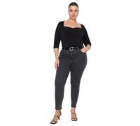 Trendyol Jean Taille Haute pour Femme Coupe Skinny Grande Taille, Gris, 70