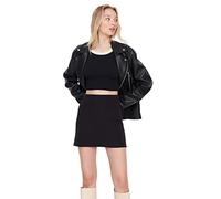 TRENDYOL Jupe en Tissu Droit pour Femme Mini A-Line Skirt, Schwarz, 42
