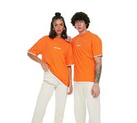 Trendyol Man Relaxed Standard Crew Neck Knit T-Shirt, Chemise Homme, Orange, S