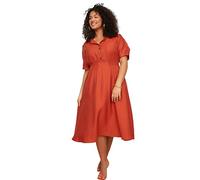 Trendyol Midi A-Line Regular Plus Size Dress, Robe Femme, Orange, 46