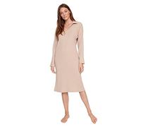 Trendyol Midi Shirt Regular Dress Robe, Camel, L Femme