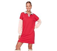 Trendyol Mini Jersey Relaxed Dress Robe, Rouge, S Femme