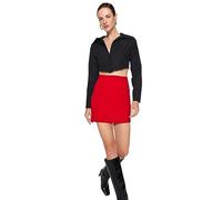 Trendyol Mini Jupe Droite pour Femme, Rouge, XL