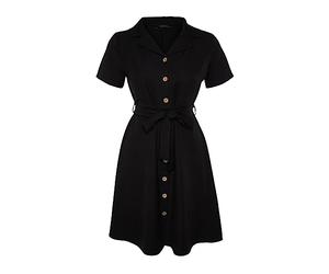 Trendyol Mini Robe Chemise décontractée tissée Grande Taille pour Femme