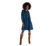 Trendyol Mini Robe trapèze en Jean Coupe régulière, Bleu, 42 Femme