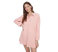 Trendyol Mini Ruffle Hem Regular Dress Robe, Poudre, Taille XS Femme