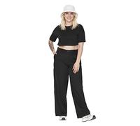 TRENDYOL Pantalon Droit et Large pour Femme, Haute, Grande Taille, Noir, 46