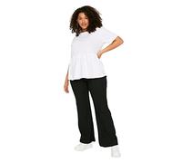 Trendyol Pantalon Grande Taille pour Femme Taille Normale Jambe évasée, Noir, 4XL Grande Taille