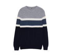 Trendyol Pull-over bleu marine / saphir / gris chiné / blanc, Taille S