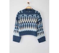Trendyol Pull-over marine / bleu clair / blanc, Taille M