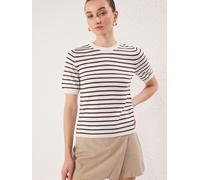 Trendyol Pull-over marron / blanc, Taille L