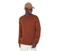 Trendyol Pull Oversize uni à col Rond Maillot de survêtement, Marron, S Homme