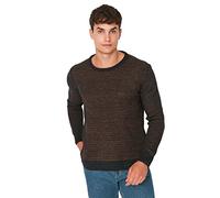 Trendyol Pull Slim uni à col Rond Maillot de survêtement, Gris, M Homme