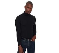 Trendyol Pull Slim uni à col roulé Maillot de survêtement, Noir, XL Homme