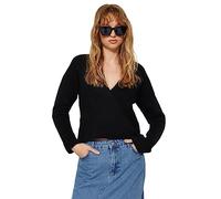 Trendyol Regular fit Basic Cache-Coeur Knitwear Sweater, Sweater Femme, Black,
