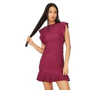 Trendyol Robe à Volants détaillée, Violet, 42 Femme