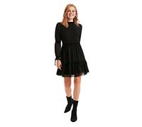 Trendyol Robe Black Shirred décontractée, Noir, 38 Femme