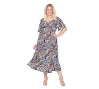 Trendyol Robe Courbe en Viscose Grande Taille - Multicolore - Standard 44 Multicolore, Multicolore, 72/Grande Taille