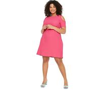 Trendyol Robe Courte trapèze Standard Grande Taille, Rose, 3XL Femme