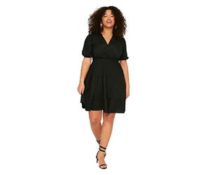Trendyol Robe Curve Grande Taille Beige, Noir, X-Large Plus