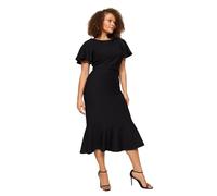 Trendyol Robe de Grande Taille pour Femme col Rond, Noir, 50 Plus