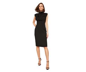 TRENDYOL Robe Droite à Manches mi-Longues pour Femme, Noir, 40