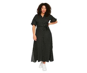 Trendyol Robe Longue Standard Grande Taille, Noir, 72 Femme