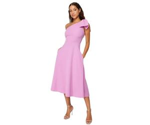 Trendyol Robe midi Patineuse pour Femme, Rose, 40