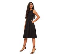 Trendyol Midi A-Line Regular Fit Woven Dress Robe, Noir, 66 Femme