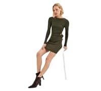 Trendyol Robe Moulante Courte, Kaki, L Femme