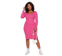 TRENDYOL Robe Moulante Grande Taille Rose, 4XL Femme