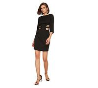 Trendyol Robe Noire avec détails à la Taille décontractée, 38 Femme