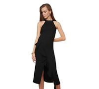 Trendyol Robe Volan détaillée, Noir, 44 Femme