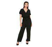 Trendyol Salopette tissée Unie Grande Taille pour Femme, Noir, 70