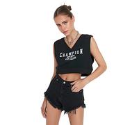 Trendyol Short Coupe Droite Taille Normale pour Femme, Noir, 64