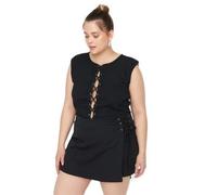 Trendyol Short et Bermuda Grande Noir-Taille Normale, 50 Plus Femme