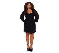 Trendyol Skater Fitted Woven Plus Size Dress Robe, Noir, 44 Grande Taille Femme