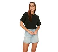 Trendyol T-Shirt tricoté pour Femme - 100% Coton - Col Bicyclette - Taille XL