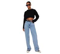 TRENDYOL Trendyol Jean droit pour femme, jambe large, taille haute