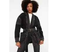Trendyol Veste mi-saison gris denim, Taille S