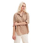 Trendyol Vizon T-Shirt Ample, Mink, 32 Femme