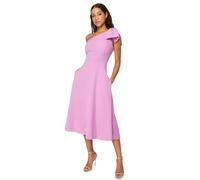 Trendyol Woman Midi Skater Fitted Weaving Dress Robe, Rose, 40 Femme