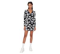 Trendyol Woman Mini Bodycon V-Neck Knitwear Dress Robe, Black, S Femme