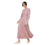 Trendyol Woman Modest Maxi A-Line Crew Neck Woven Dress Robe, Plum, 42 Femme